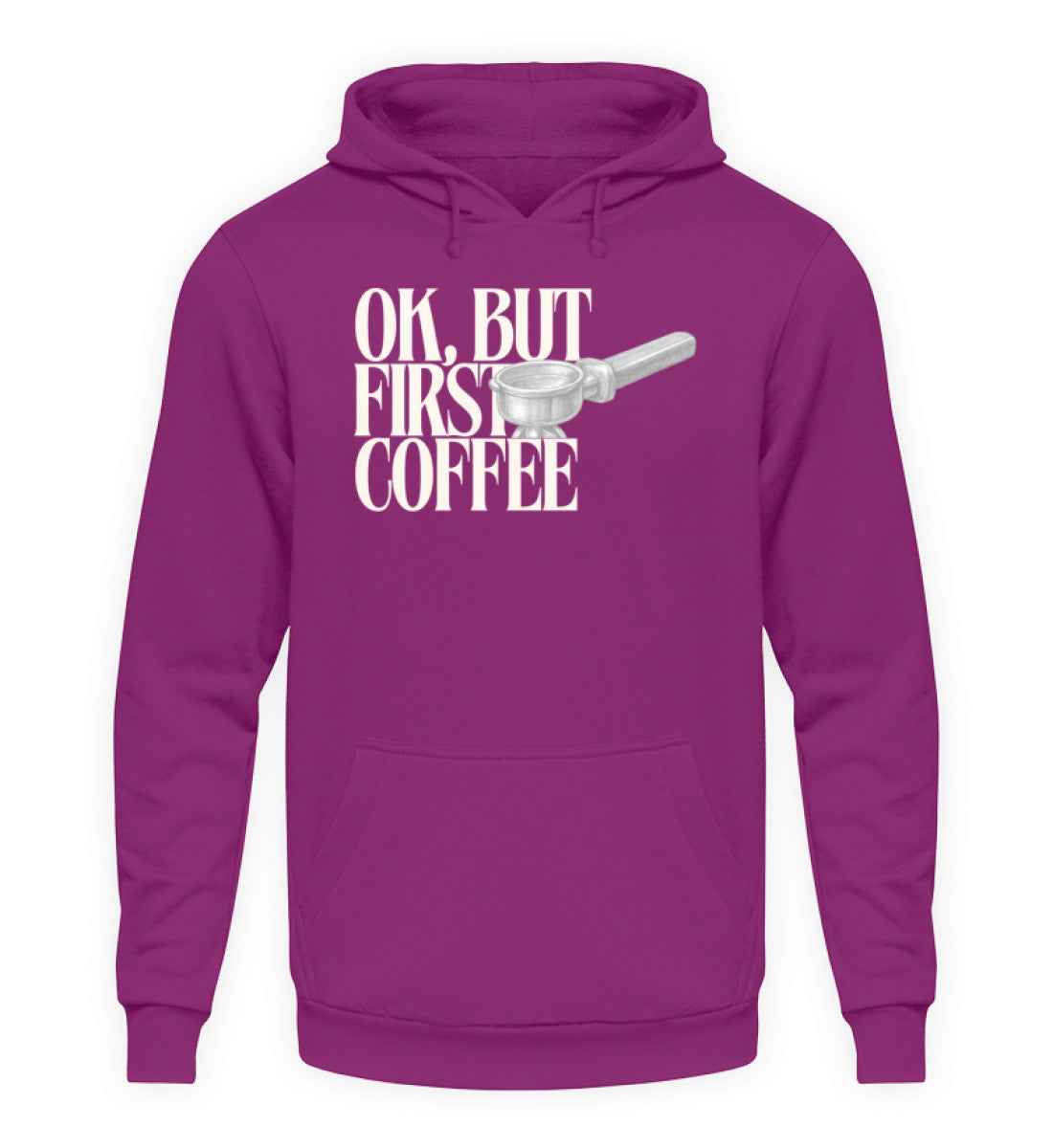 First Coffee Unisex Hoodie – CrazyShop Original Design | 280 g/m² | 80/20 Baumwolle