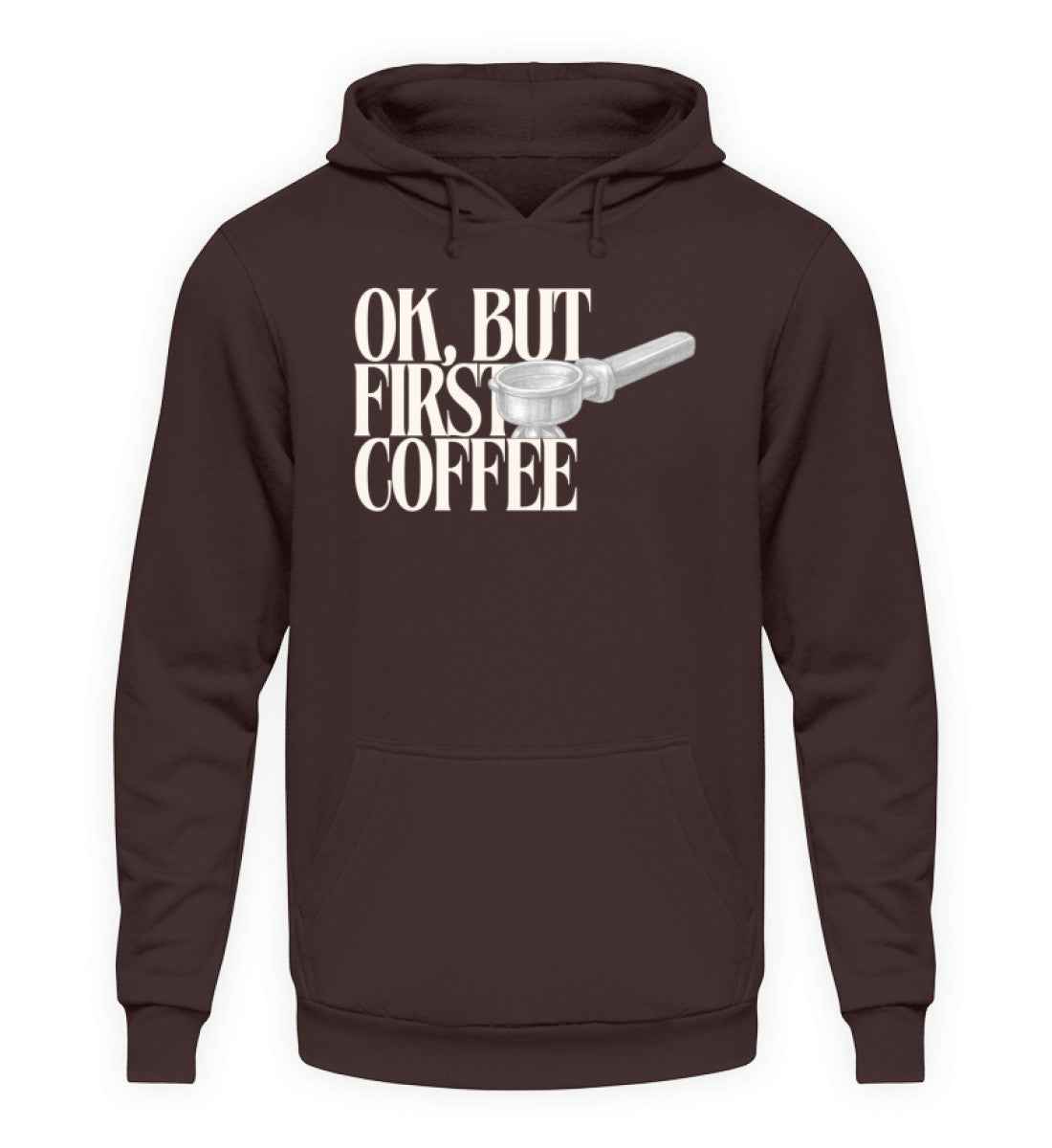 First Coffee Unisex Hoodie – CrazyShop Original Design | 280 g/m² | 80/20 Baumwolle