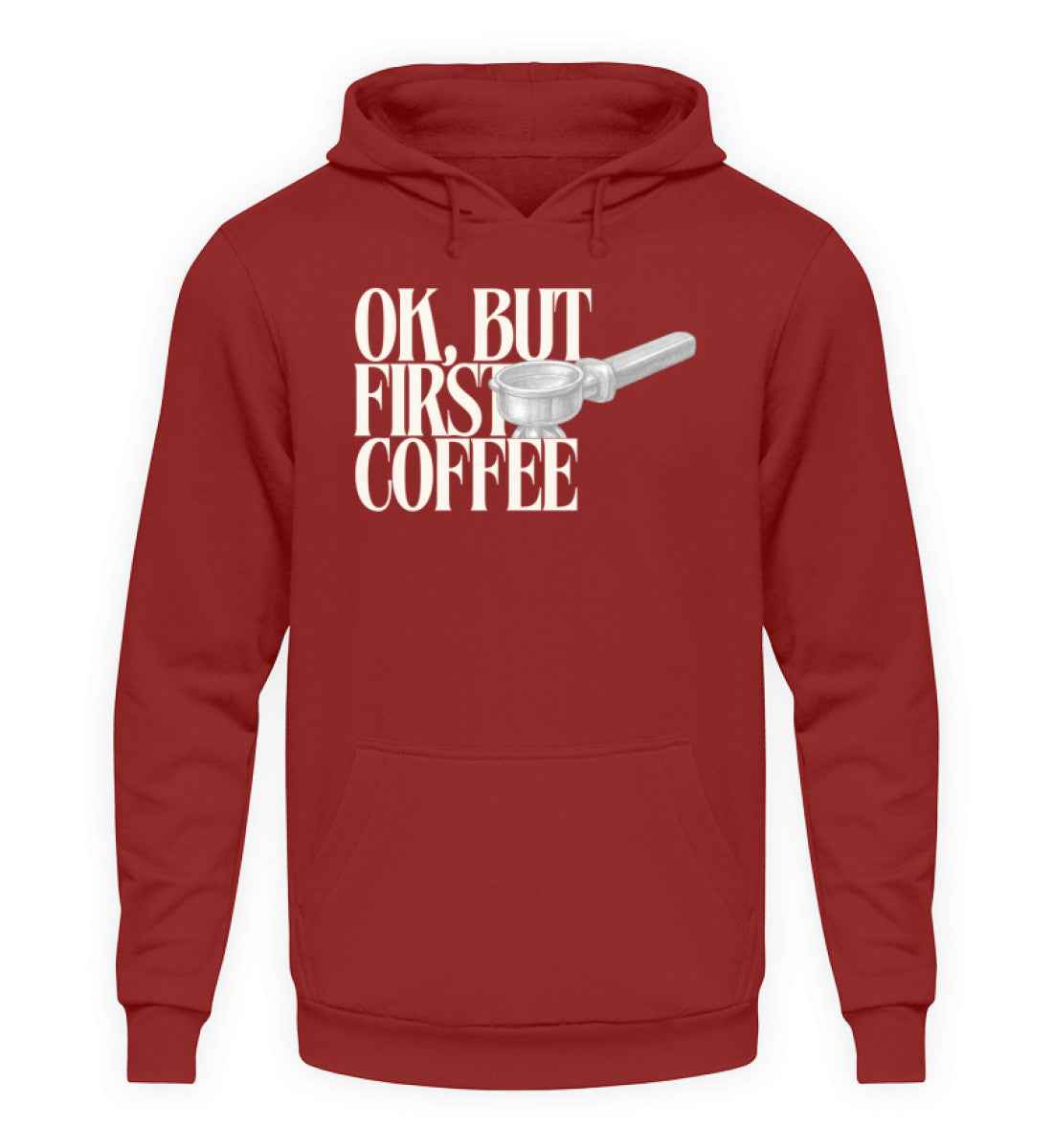 First Coffee Unisex Hoodie – CrazyShop Original Design | 280 g/m² | 80/20 Baumwolle