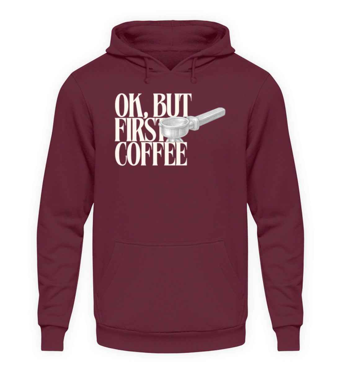 First Coffee Unisex Hoodie – CrazyShop Original Design | 280 g/m² | 80/20 Baumwolle