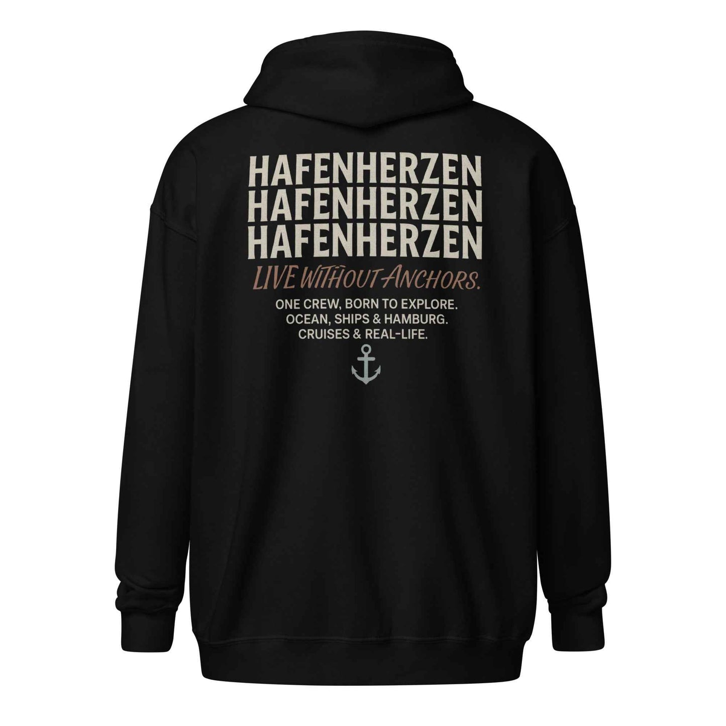 Hafenherzen Zipper Hoodie – Premium Zip-Hoodie (Front Stick)