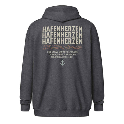 Hafenherzen Zipper Hoodie – Premium Zip-Hoodie (Front Stick)