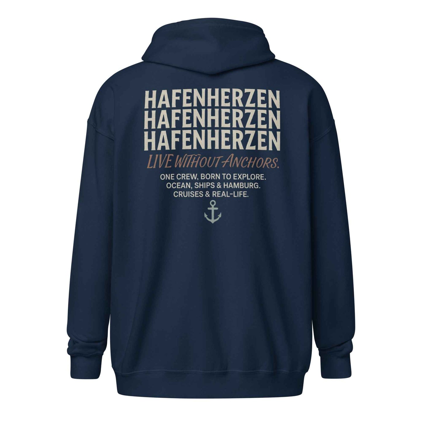 Hafenherzen Zipper Hoodie – Premium Zip-Hoodie (Front Stick)
