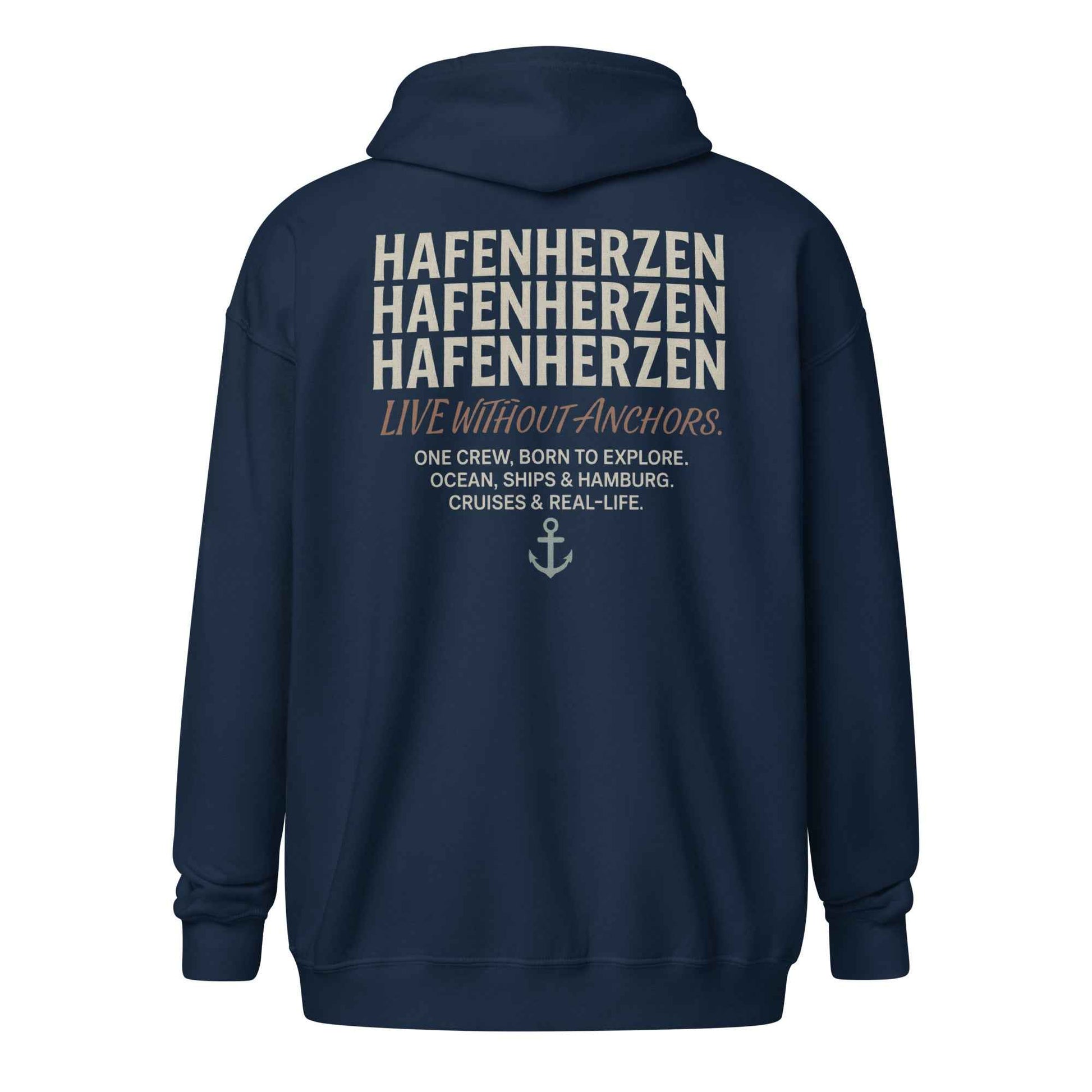Hafenherzen Zipper Hoodie – Premium Zip-Hoodie (Front Stick)