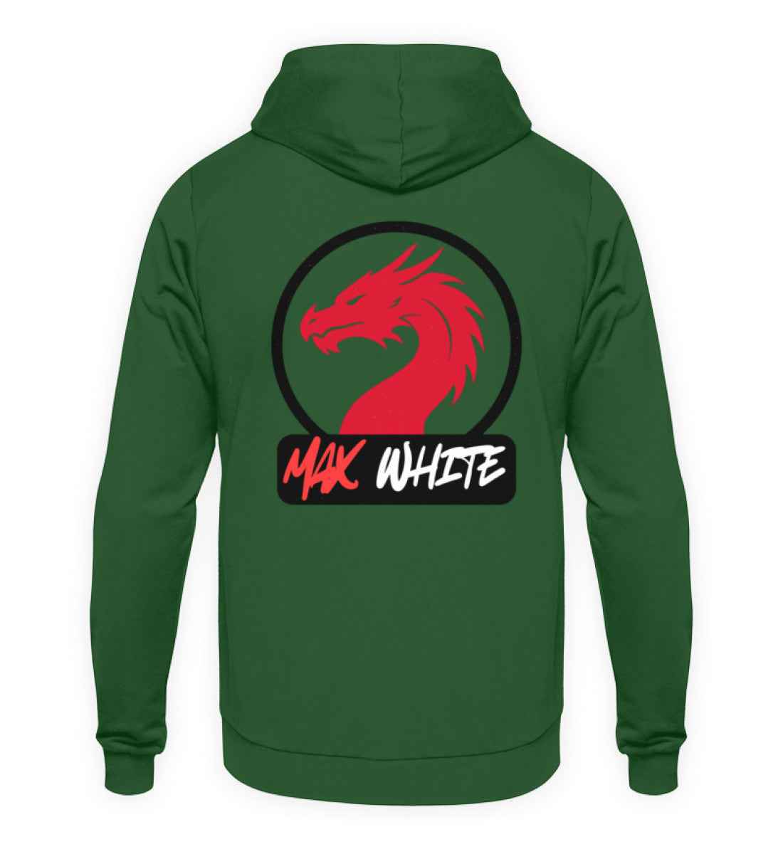 Max-White Hoodie Weiß/Grün  - Unisex Kapuzenpullover Hoodie