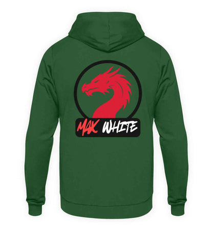 Max-White Hoodie Weiß/Grün  - Unisex Kapuzenpullover Hoodie